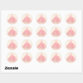 Vlinderdans Pruim Sparkle Bruidsjurk Bruiloft Ronde Sticker (Vel)