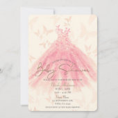 Vlinderdans Pruimfonkel Jurk Baby Shower Kaart (Voorkant)