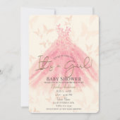 Vlinderdans Pruimfonkel Jurk Baby Shower Kaart (Voorkant)