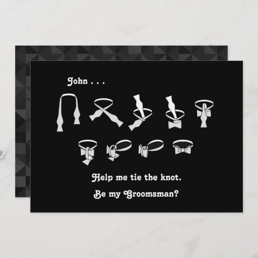 Vlinderdas Bruidsjonker Verzoek Kaart (Voorkant / Achterkant)