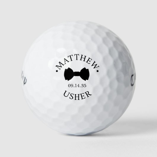 Vlinderdas Usher Golfballen (Voorkant)