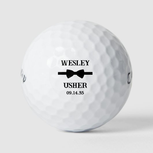 Vlinderdas Usher Golfballen (Voorkant)