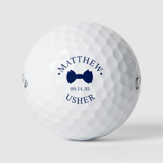 Vlinderdas Usher Golfballen (Voorkant)