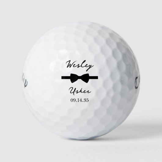 Vlinderdas Usher Golfballen (Voorkant)