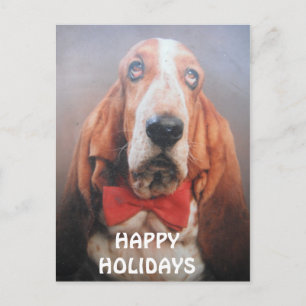 Vlinderdas van Basset Hound van het briefkaart