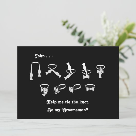 Vlinderdas Verzoek om Vriend van de Bruidegom te z Kaart (Staand voorkant)