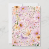 Vlinderdoop Floral Roze Paarse Meisje Kaart (Achterkant)
