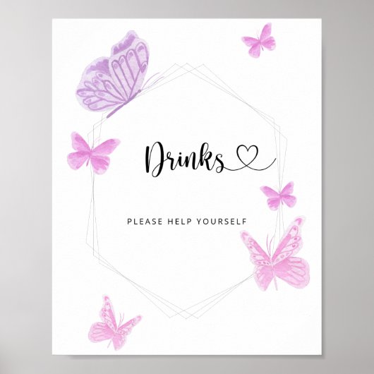 Vlinderdrankjes tast zelf poster (Voorkant)