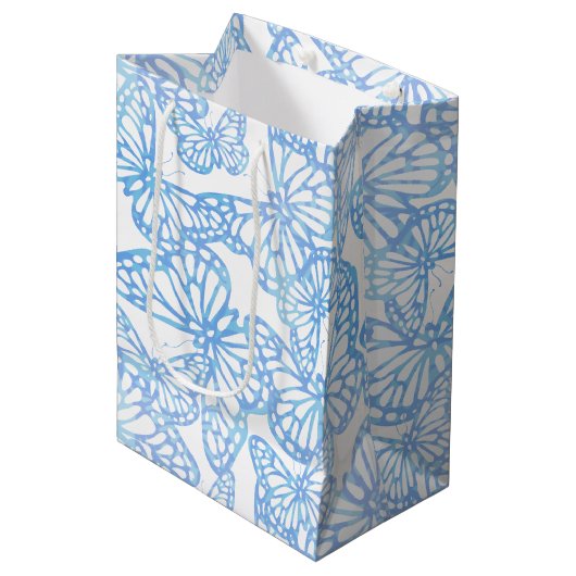 Vlinderdromen (blauw) medium cadeauzakje (Voorkant Gekanteld)