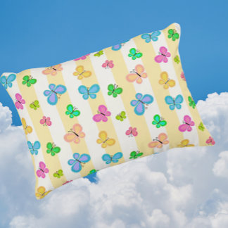 Vlinderdromen Geel Witte Streep Accent Kussen