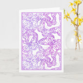 Vlinderdromen (lavendel) Blank Kaart (Gele Bloem)