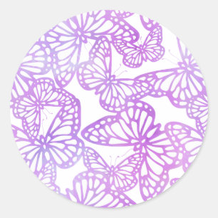 Vlinderdromen (lavendel) ronde sticker