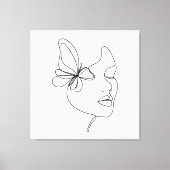 Vlinderdromen – Minimalistische Vrouw & Vlinder Canvas Afdruk (Voorkant)