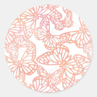 Vlinderdromen (Peach) Ronde Sticker