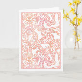 Vlinderdromen (perzik) Blank Kaart (Gele Bloem)