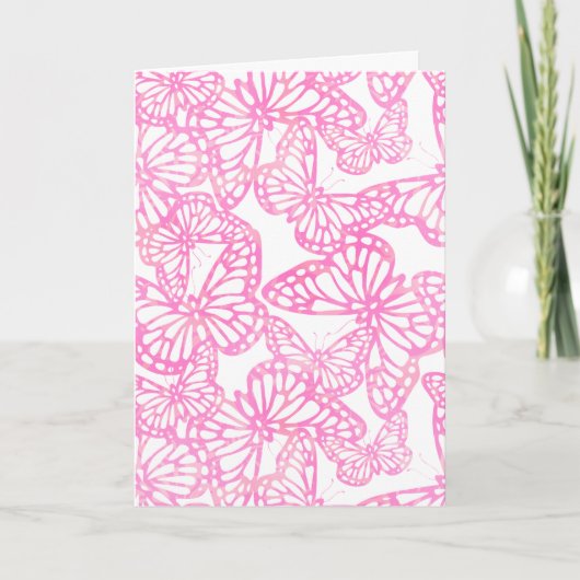 Vlinderdromen (roze) Blank Kaart (Voorkant)