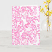 Vlinderdromen (roze) Blank Kaart (Gele Bloem)