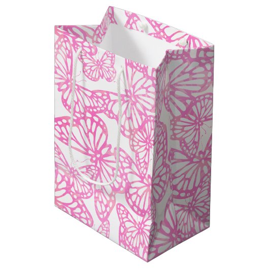 Vlinderdromen (roze) medium cadeauzakje (Voorkant Gekanteld)