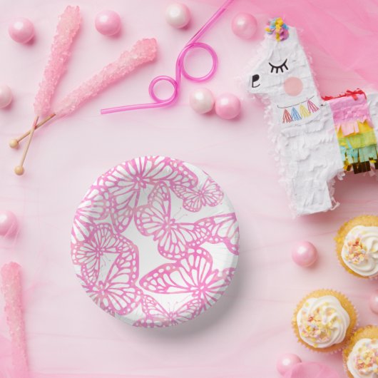 Vlinderdromen (roze) papieren kommen (Feest)