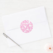 Vlinderdromen (roze) ronde sticker (Envelop)