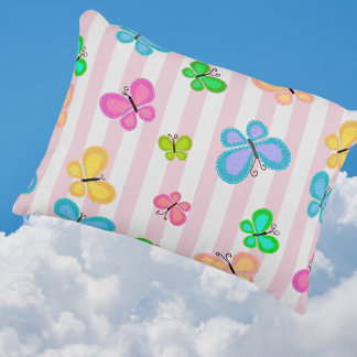 Vlinderdromen Roze Streep Accent Kussen