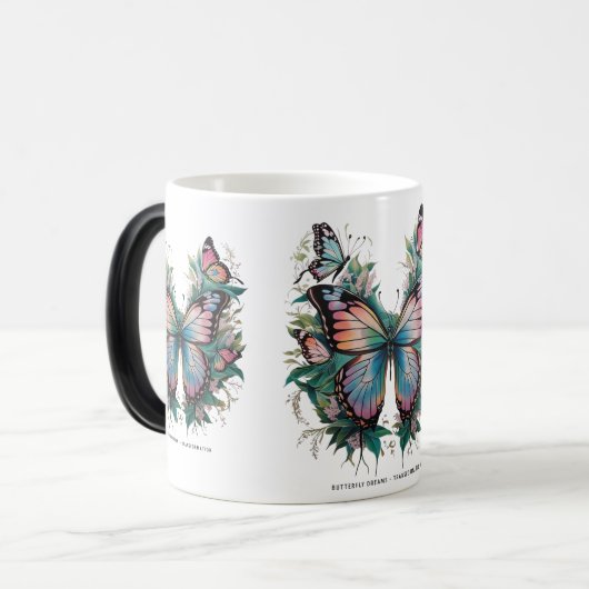 Vlinderdromen - Transformatie | kleurmorphing Magische Mok (Voorkant links)