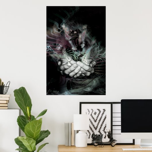 vlindereffect 2 (donkerder) poster (Thuiskantoor)