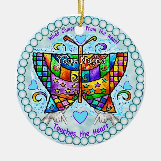 Vlinderen Hartjes Ornament (Voorkant)