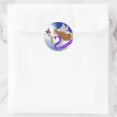 vlinderengel ronde sticker (Tas)