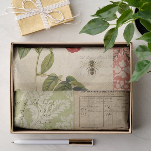  vlinderephemera en botanische ontvlechting tissuepapier (Geschenk)