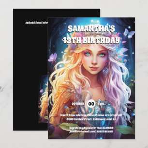 Vlinderfee prinses blond haar meisjes fantasie kaart