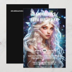 Vlinderfee prinses blond haar meisjes fantasie kaart