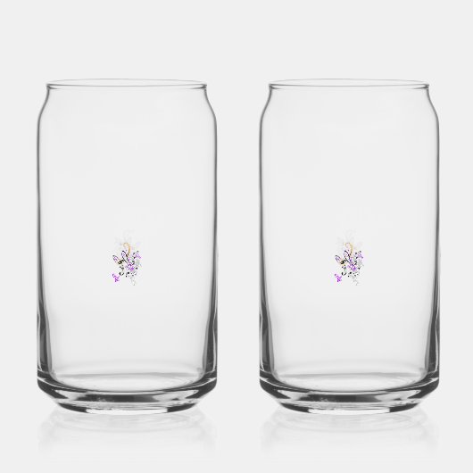 Vlinderfee Tattoo Vector – bloemkunst Blikvorm Glas (Voorkant)