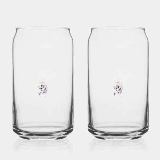 Vlinderfee Tattoo Vector –  bloemkunst Blikvorm Glas (Achterkant)