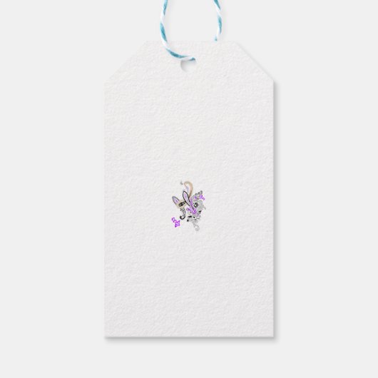 Vlinderfee Tattoo Vector – bloemkunst Cadeaulabel (Achterkant)