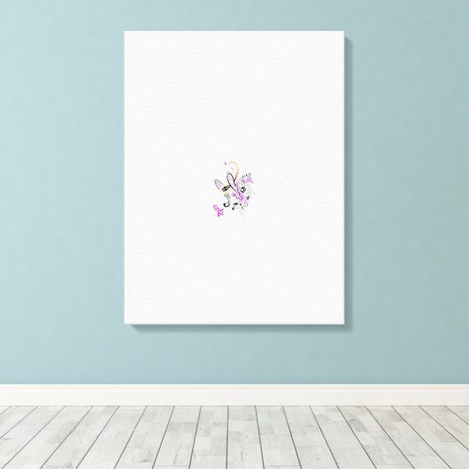 Vlinderfee Tattoo Vector – bloemkunst Canvas Afdruk (Insitu (Houten vloer))