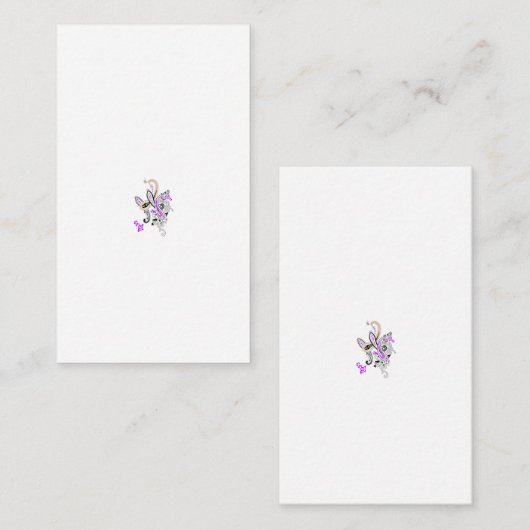 Vlinderfee Tattoo Vector –  bloemkunst Informatiekaartje (Voorkant / Achterkant)