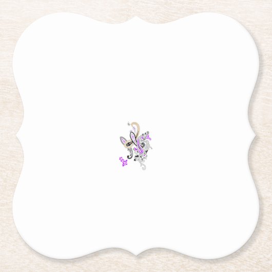 Vlinderfee Tattoo Vector –  bloemkunst Kartonnen Onderzetters (Voorkant)