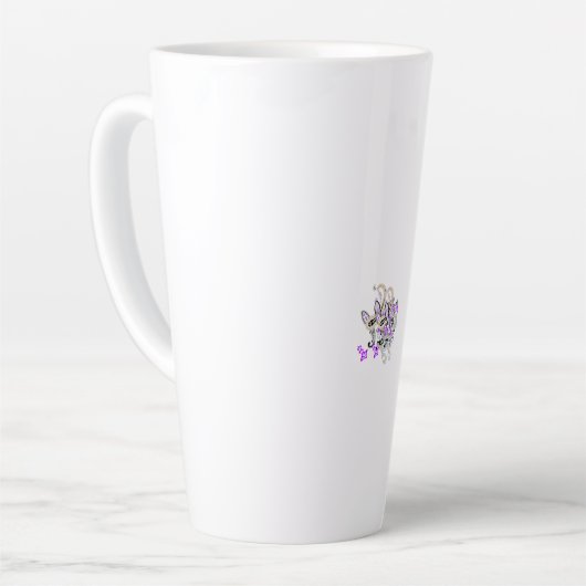 Vlinderfee Tattoo Vector –  bloemkunst Latte Mok (Linkerhoek)