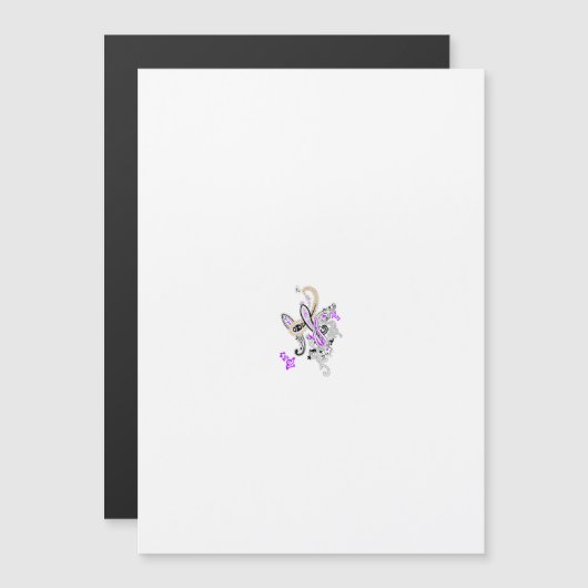 Vlinderfee Tattoo Vector –  bloemkunst Magnetische Uitnodiging (Voorkant / Achterkant)