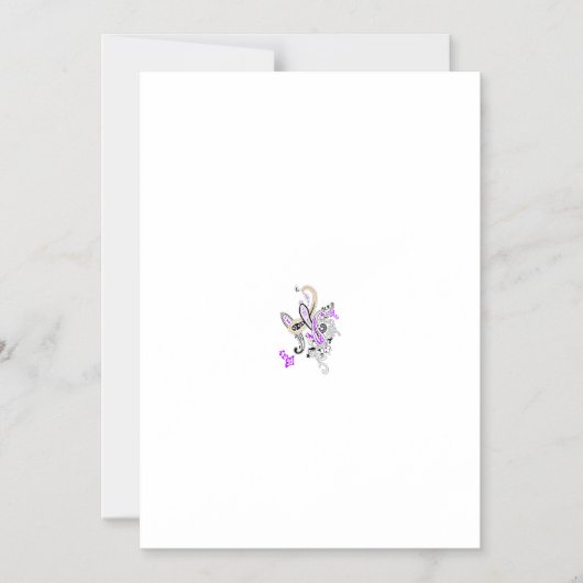 Vlinderfee Tattoo Vector – bloemkunst Magnetische Uitnodiging (Voorkant)