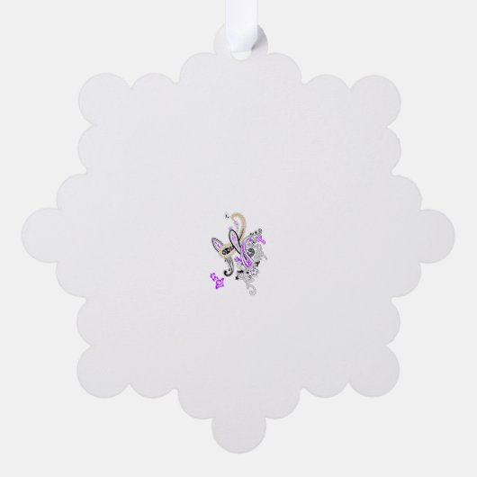 Vlinderfee Tattoo Vector –  bloemkunst Ornament Kaart (Achterkant)