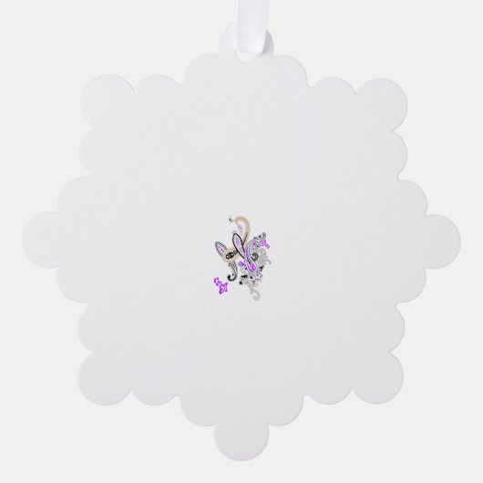 Vlinderfee Tattoo Vector –  bloemkunst Ornament Kaart (Voorkant)