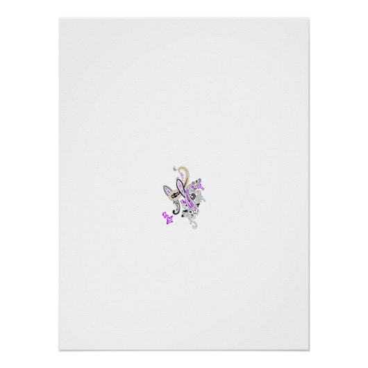 Vlinderfee Tattoo Vector –  bloemkunst Perfect Poster (Voorkant)