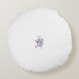 Vlinderfee Tattoo Vector –  bloemkunst Rond Kussen