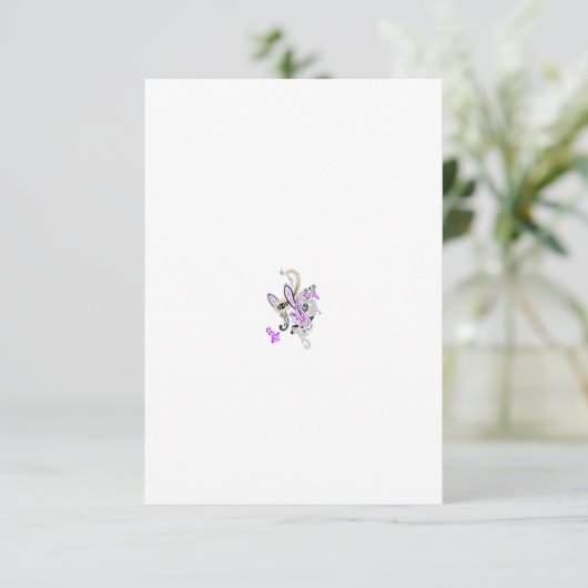 Vlinderfee Tattoo Vector –  bloemkunst Save The Date (Staand voorkant)