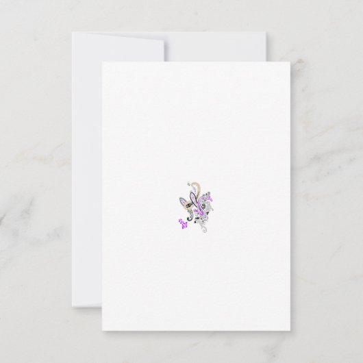 Vlinderfee Tattoo Vector –  bloemkunst Save The Date (Achterkant)