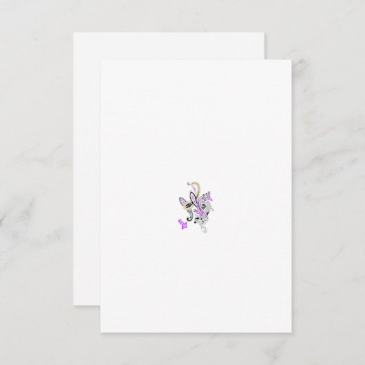 Vlinderfee Tattoo Vector –  bloemkunst Save The Date (Voorkant / Achterkant)