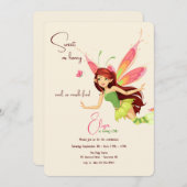 Vlinderfee verjaardagsfeest uitnodigingen (Voorkant / Achterkant)