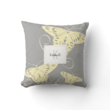  vlindergeel op grijs patroon